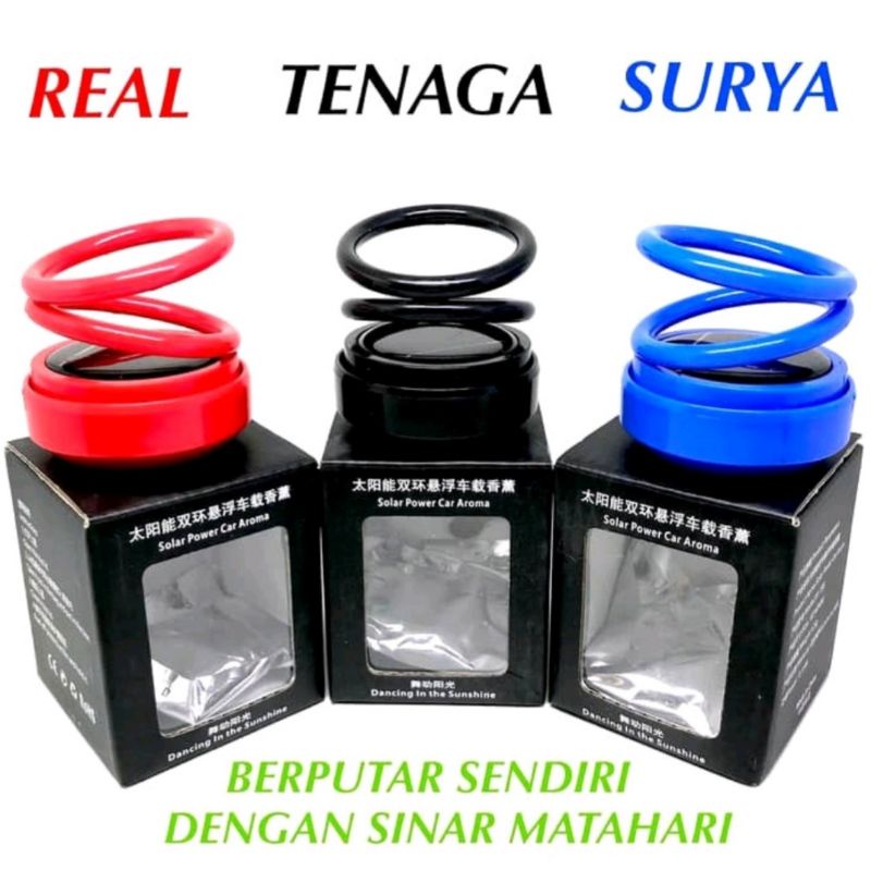 Pajangan Parfum Pengharum Mobil Berputar Tenaga Surya Matahari Car Aromatherapy Solar Cell Power