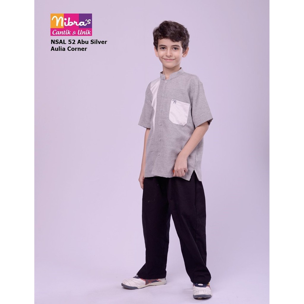 TERLARIS Baju Anak Murah Nibras NSAL 52 Abu Silver