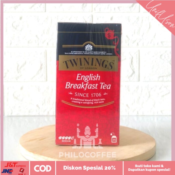 

⭐COD⭐ Twinings English Breakfast Tea 25x2gr | Teh Hitam Celup