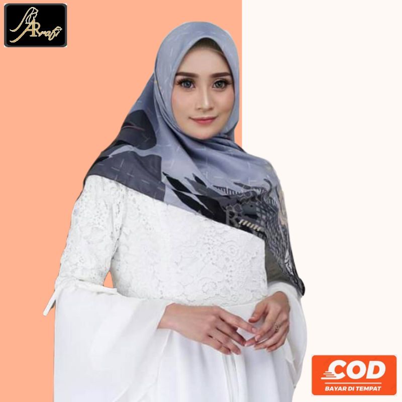 ORI ARRAFI HIJAB SEGIEMPAT SEGI EMPAT AR 165 Motif Gear JILBAB KERUDUNG TERBARU KEKINIAN KRUDUNG WAN