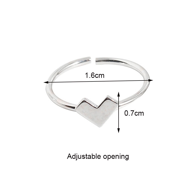 1 / 2pcs Cincin Bentuk Hati Model Hollow Untuk Wanita