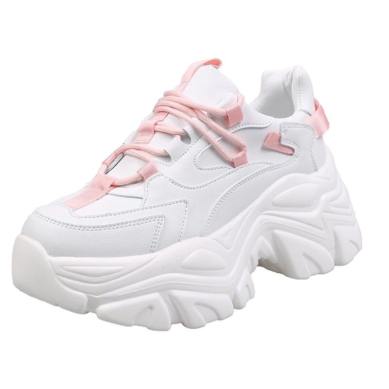 Sneakers Platform Sepatu Kasual Wanita Fashion Beralas Tebal Basket Latihan Wanita Sneakers Chunky Wanita Sepatu Zapatillas (P002)-1