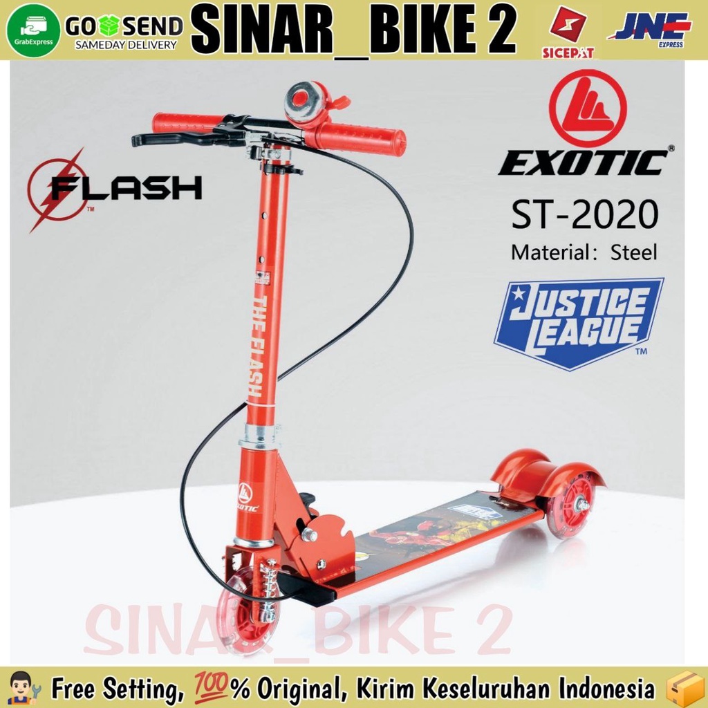 Skuter Scooter Anak EXOTIC ST 2020 Karakter Justice League Rem Tangan