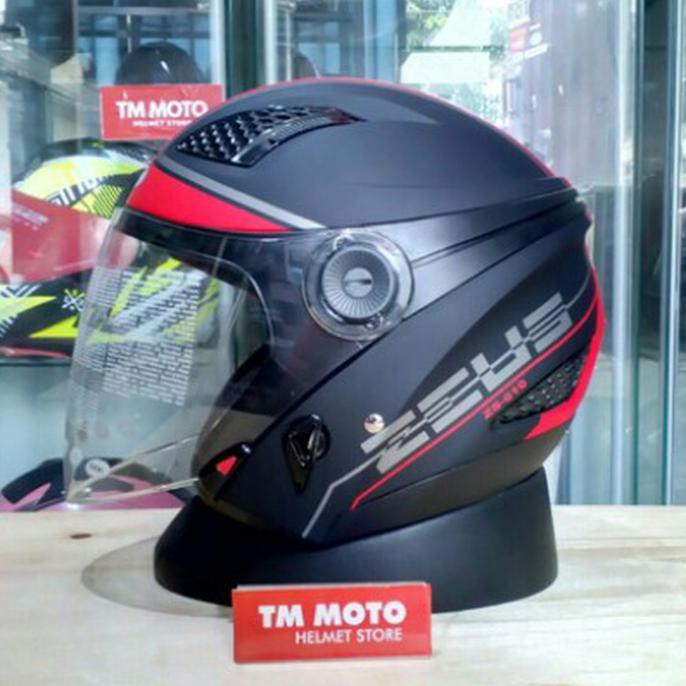 READY HELM ZEUS ZS610 / Z610 0017 MATTBLACK RED / DOFF EKONOMIS