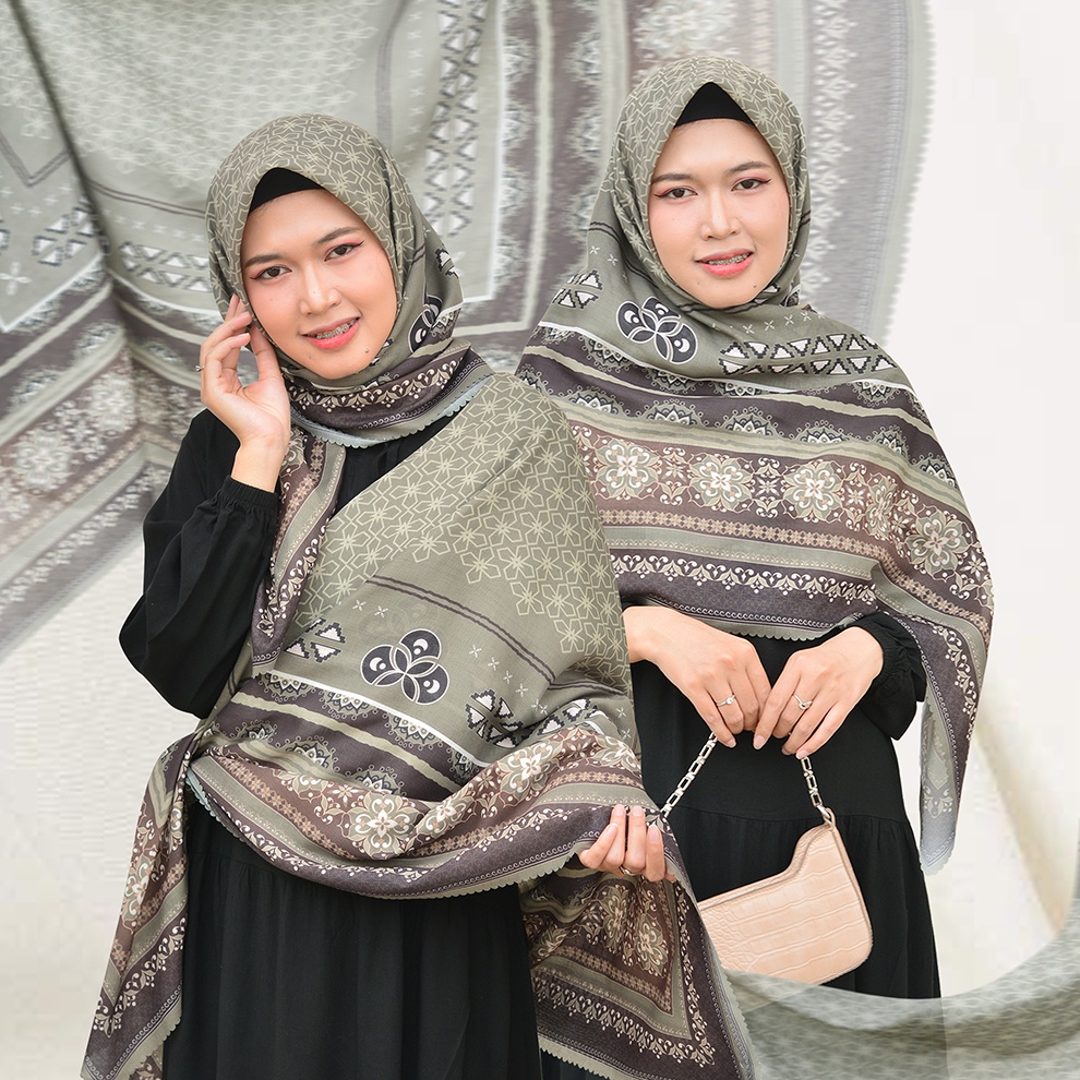 Hijab Jumbo | Kerudung Segi Empat Motif | Jilbab Syar'i Lunara Series