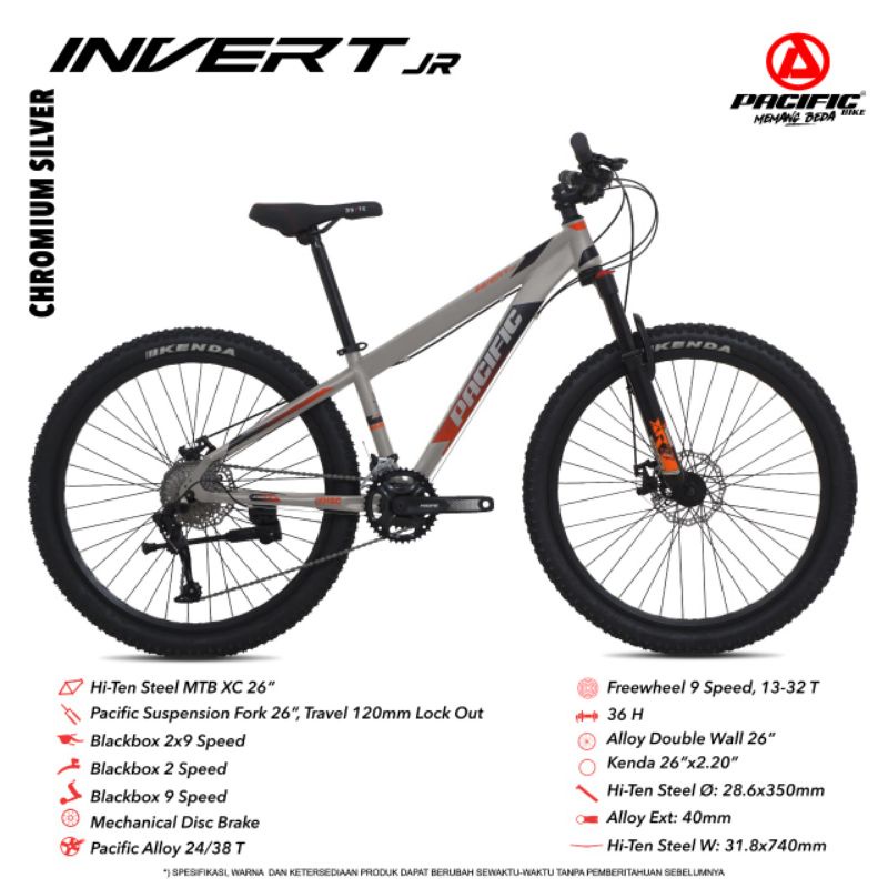 bicycle sepeda gunung MTB Pacific 26 inch invert JR