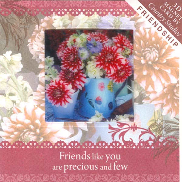 

3D Card With Magnet Card Gambar Bunga Warna Merah