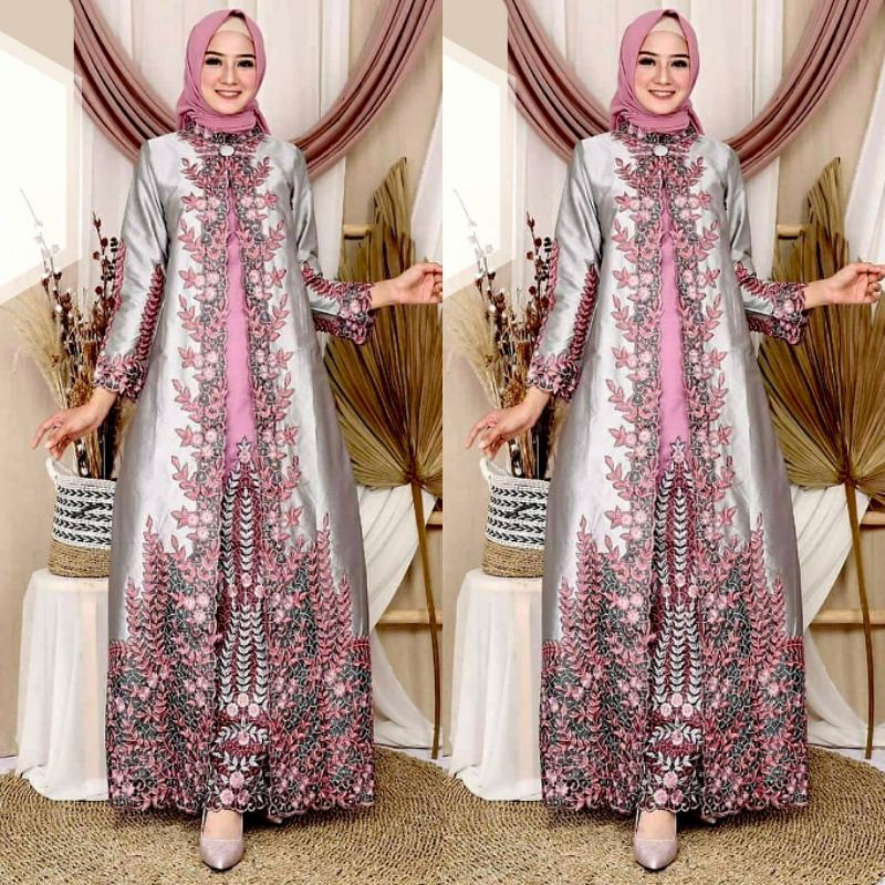 Gamis Mouza pelangi Jaya original bahan tafetta bordir-H