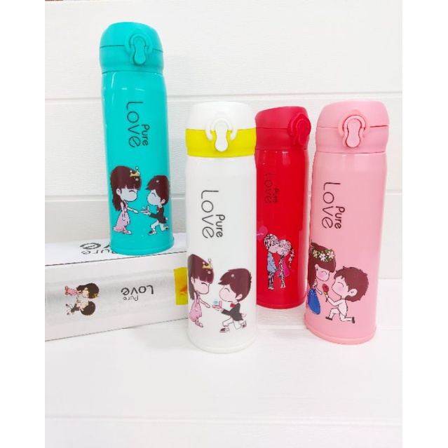 BOTOL MINUM KACA LOVE 500ML / BOTOL MINUM KACA