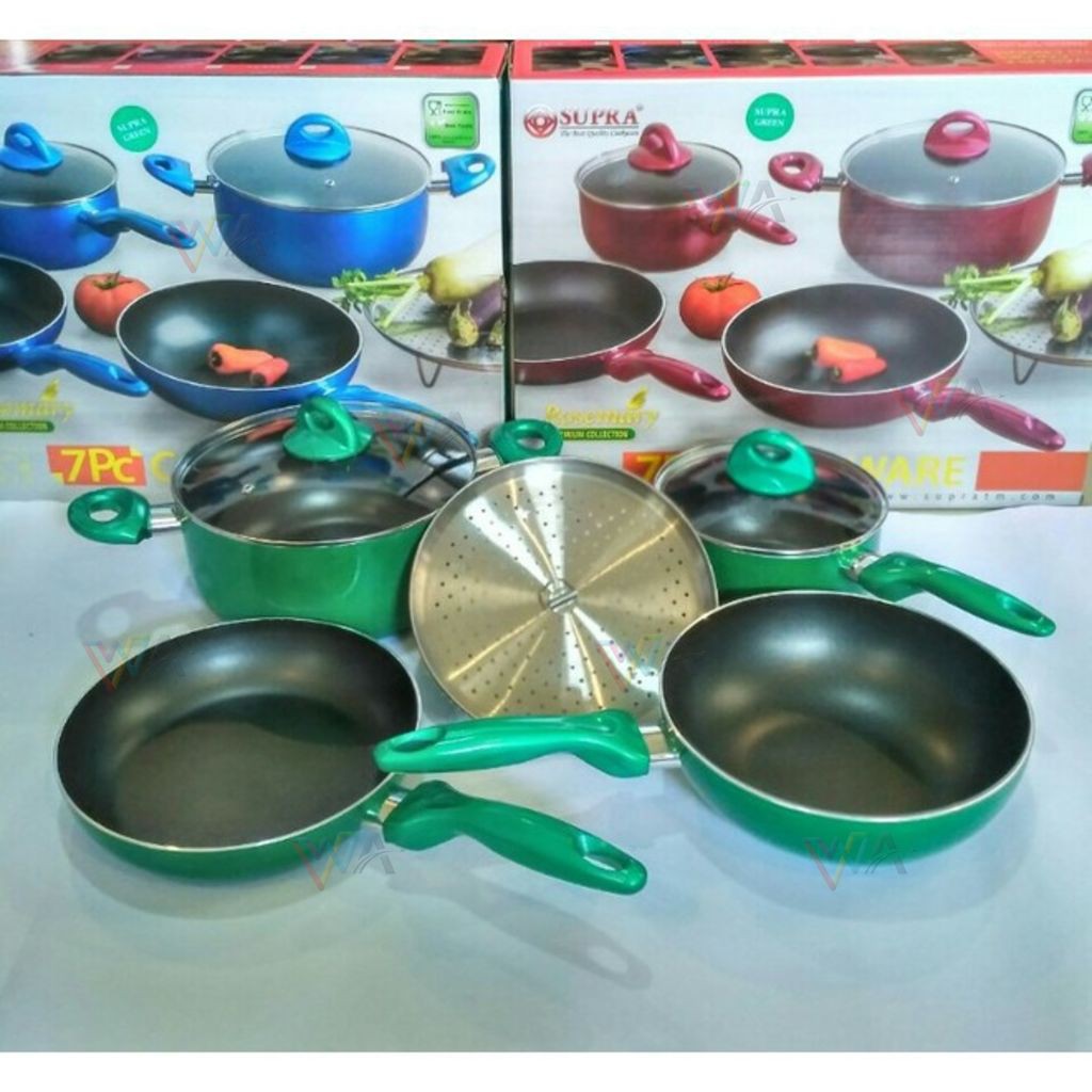 Panci Set Supra Rosemary 7Pcs Warna Hijau