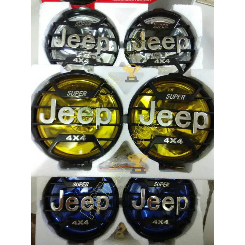 Reflektor Jeep 1Set = 2Pcs / Lampu Depan Jeep / Headlamp Jeep Cb Bulat Big Promo