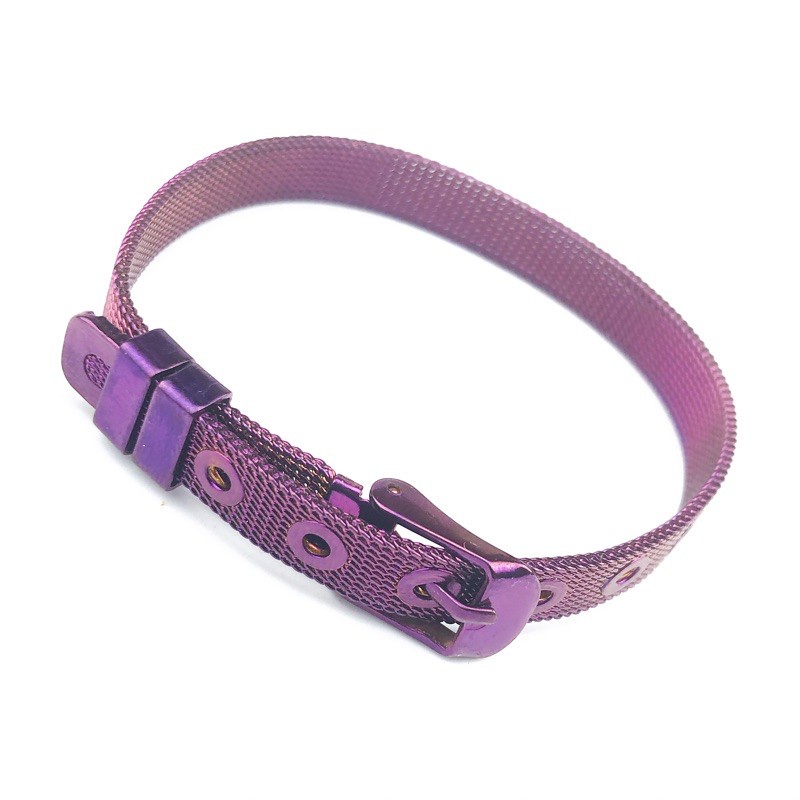 ✅COD Titanium gelang wanita haute couture emas renda rantai gelang trendi pasir dekorasi stainless steel gelang LV Q23-Gelang Ungu