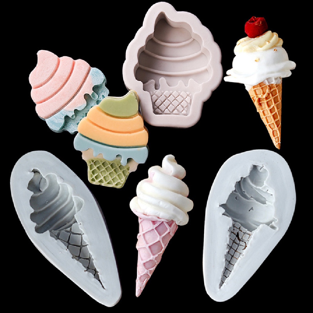 Sunshine Ice cream cone chocolate fondant silicone mold cake decorative ornaments plug-in .