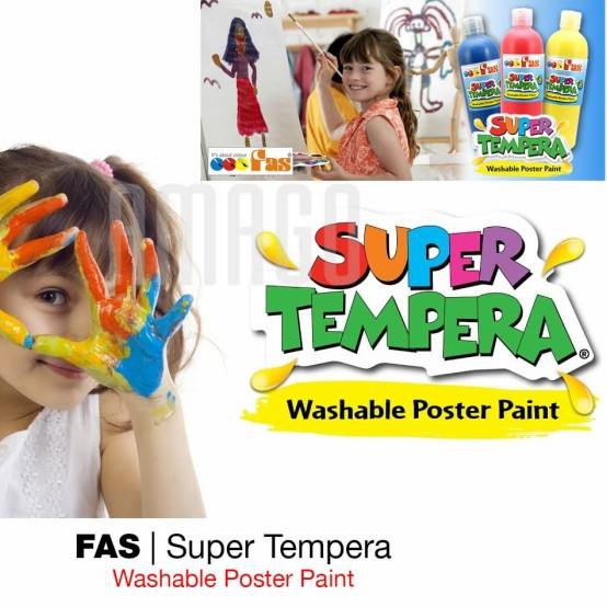

✴ FAS - SUPER TEMPERA WASHABLE PAINT - 2 LITERS - PILIH WARNA - Putih ☛