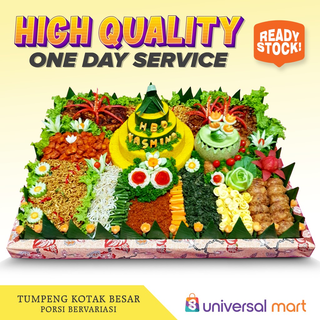 

Nasi Tumpeng Kotak Besar Menu Lengkap Porsi Bervariasi