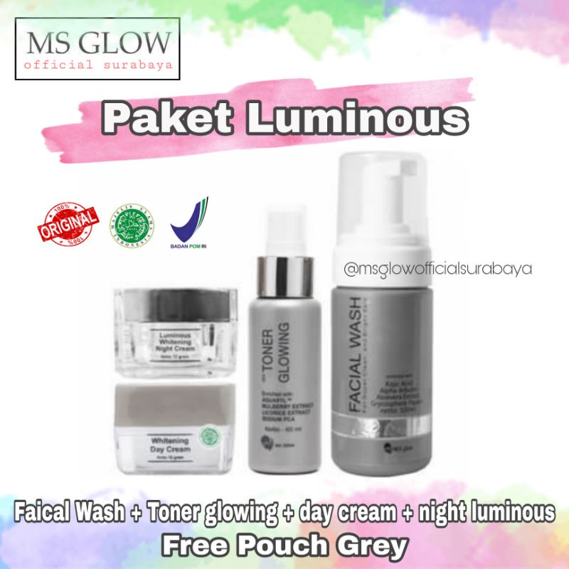 MS Glow Paket Wajah Luminous Series / Perawatan Wajah Bekas Noda Jerawat Ms Glow-1