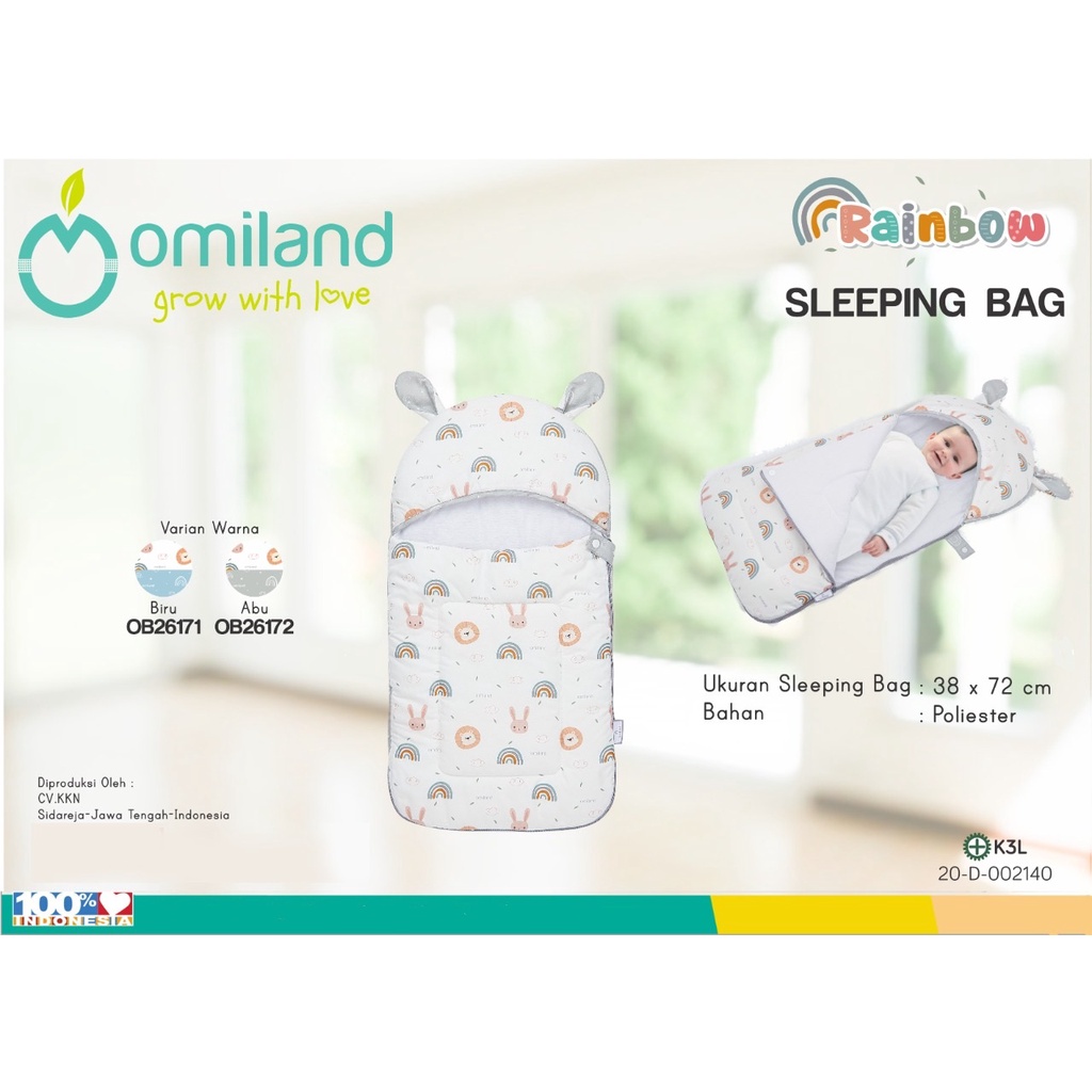 Omiland Sleeping Bag Kantong Tidur Bayi Lembut &amp; Hangat Rainbow Series - OB 26171-2