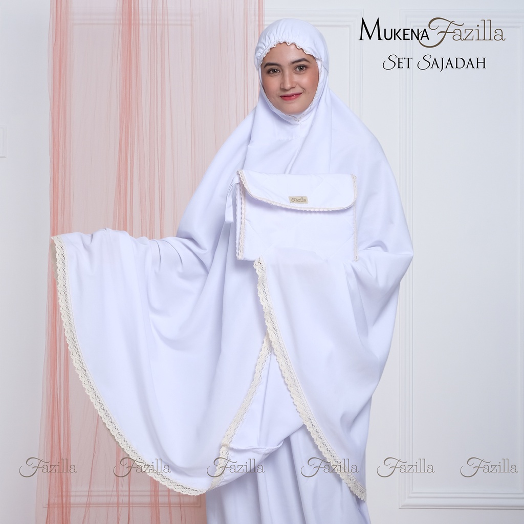Mukena Dewasa Katun Premium Polos Fazilla Set Tas Sajadah Adem Lembut