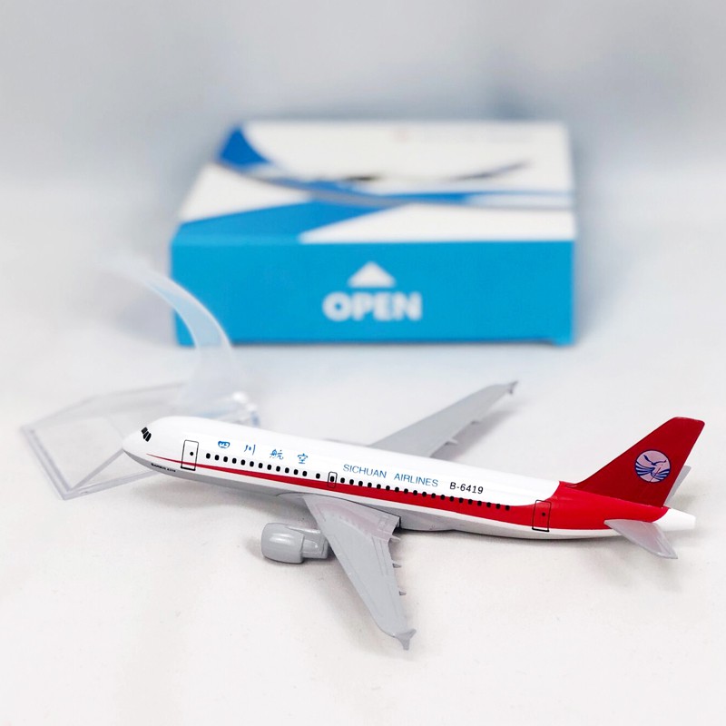 Miniatur Diecast Pesawat Terbang Sichuan Airbus A320 Bahan Metal Ukuran 16cm 20cm