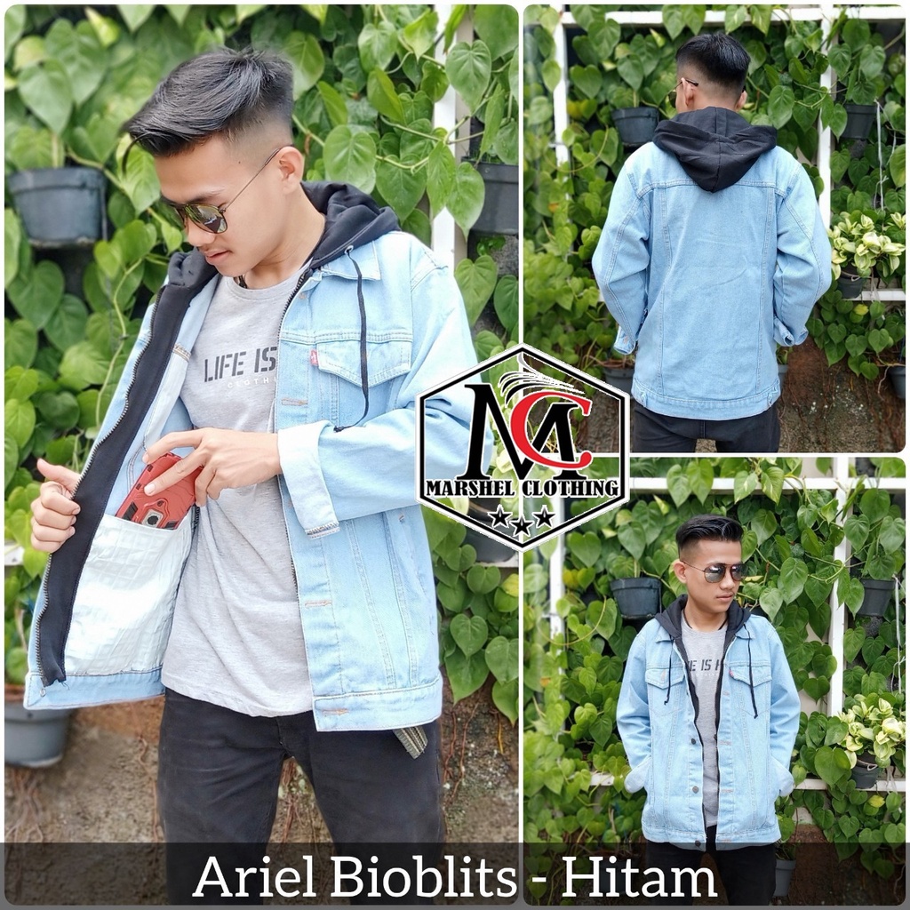 RCL - Jaket Jeans Hoodie Ariel / Jaket Jeans Pria Ariel / Hoodie Jeans Pria Big Size M.L.XL.XXL