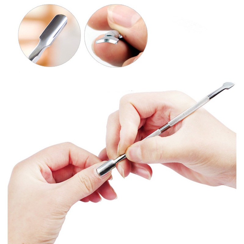 4pcs Alat Kutikula Tahan Lama Untuk Manicure Pedicure Bahan Stainless Steel