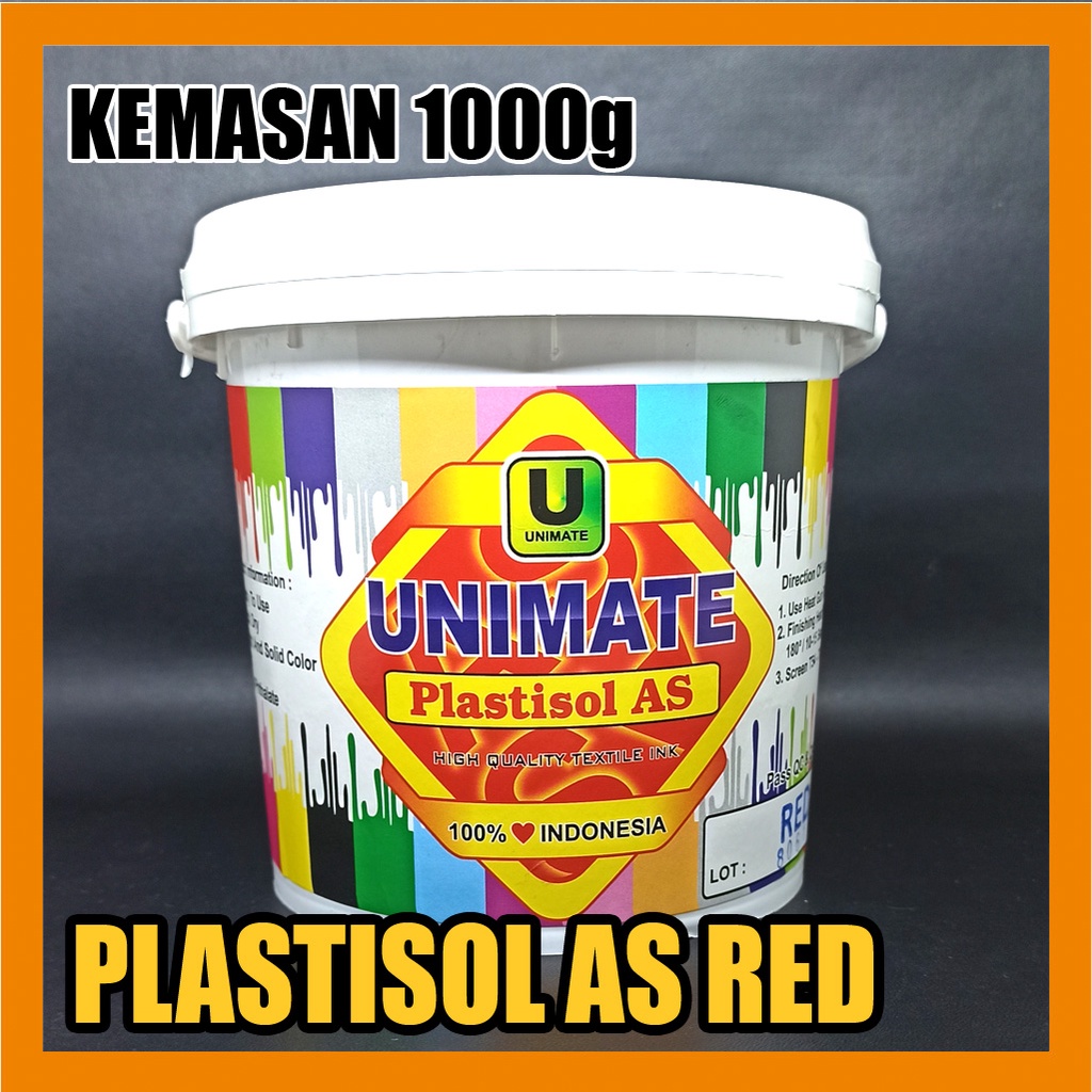 

Tinta Sablon Kaos Plastisol AS R RED Unimate 1000g