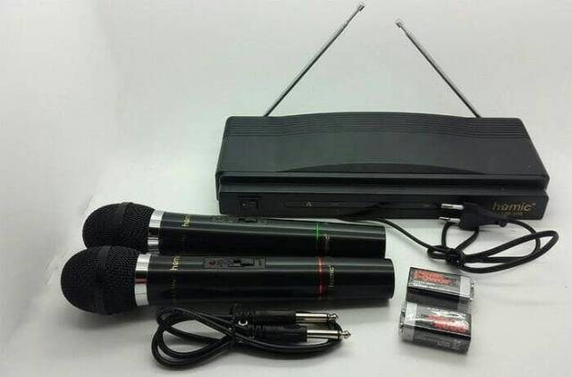 Mic Wireless Homic HM-306 Microphone Double Mik