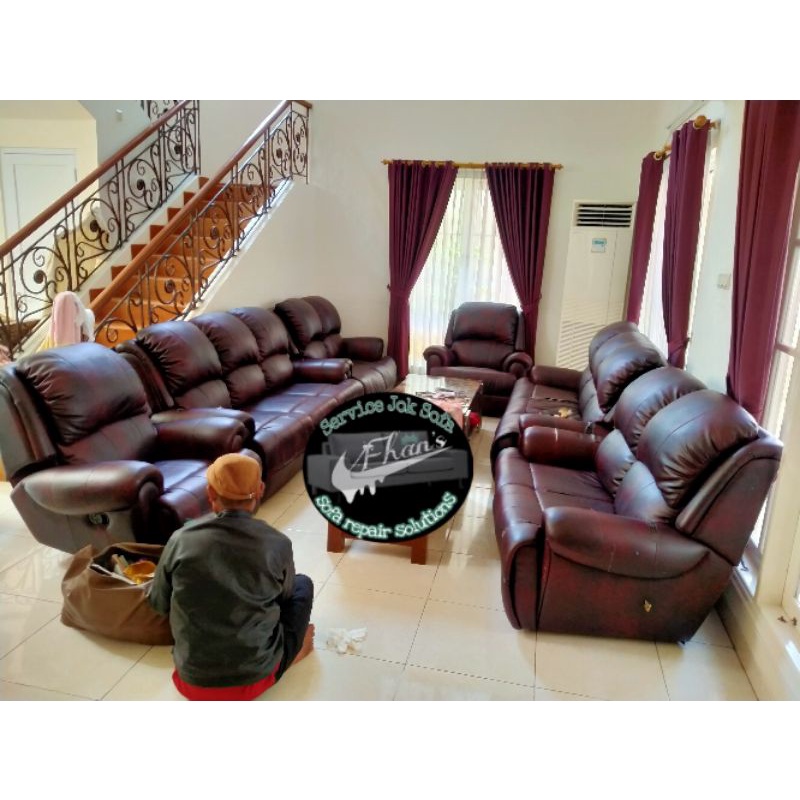 SERVICE SOFA RECLINING / SOFA RECLINER / GANTI KULIT SOFA