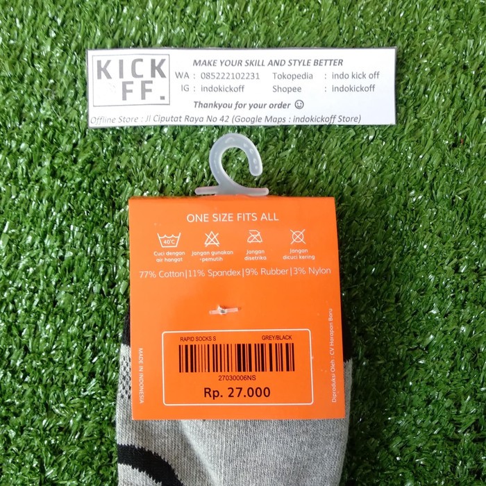 KAOS KAKI SEKOLAH / KAOS KAKI OLAHRAGA ORTUSEIGHT RAPID SOCKS S - GREY