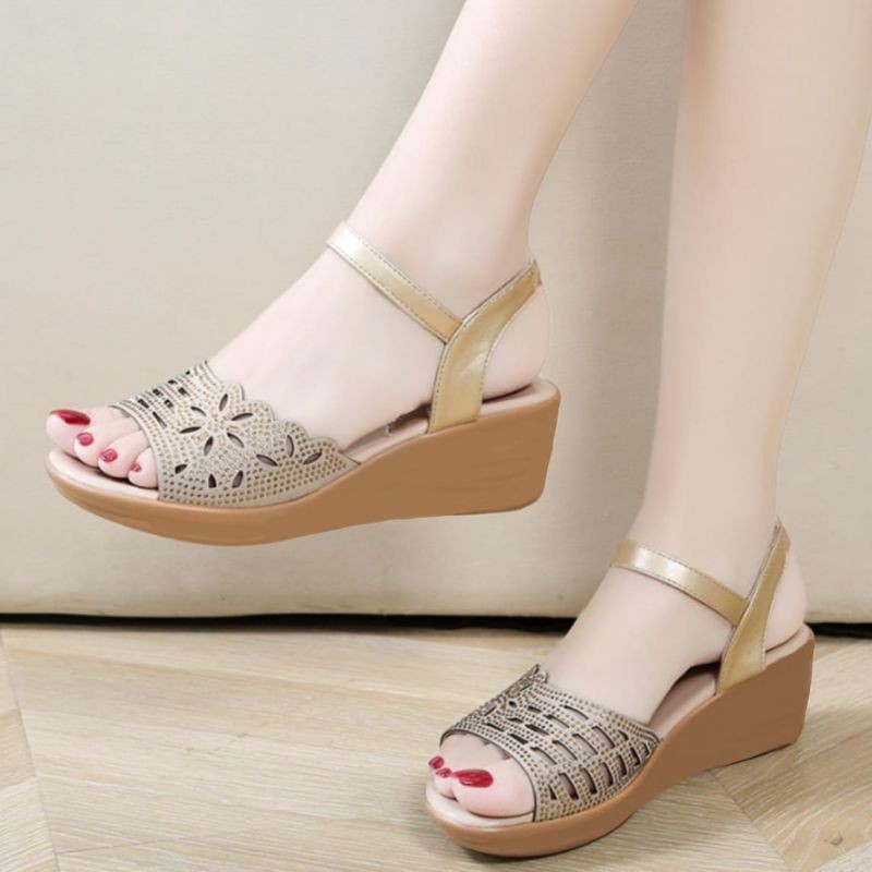 QZ - Sandal Wedges Wanita Model Laser IL 02