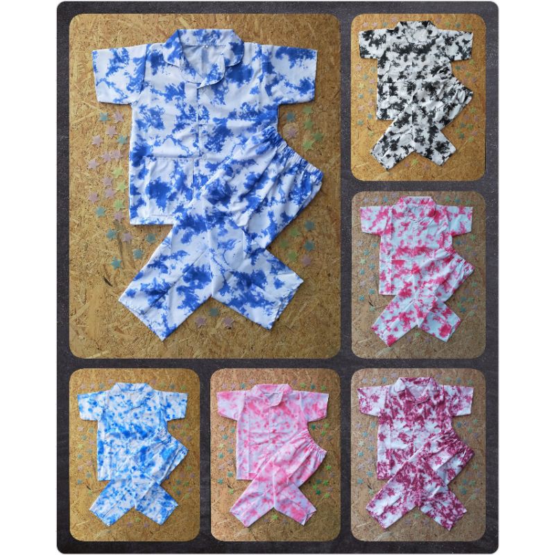 {Produk Terlaris} Setelan Anak Tie Dye 1-10thn / Piyama Anak Tie Dye 1-10thn /One set piyama Tie Dye
