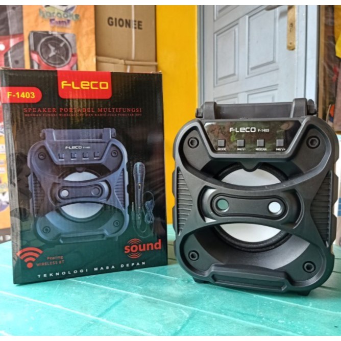 Speaker Fleco Bluetooth F-1403 + MIC MP3 FM USB