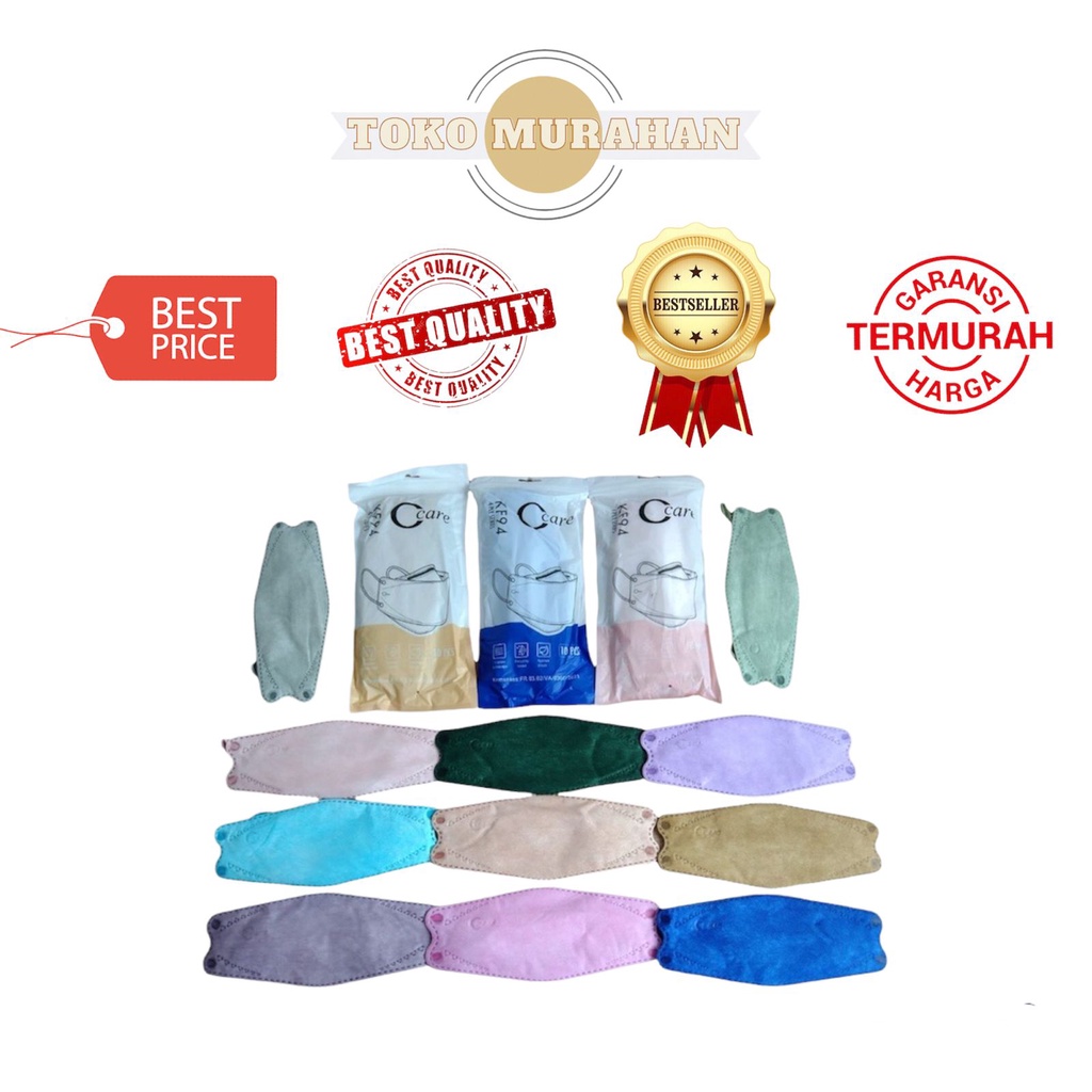 MASKER KF94 C-CARE WARNA WARNI 4PLY ISI 10PCS