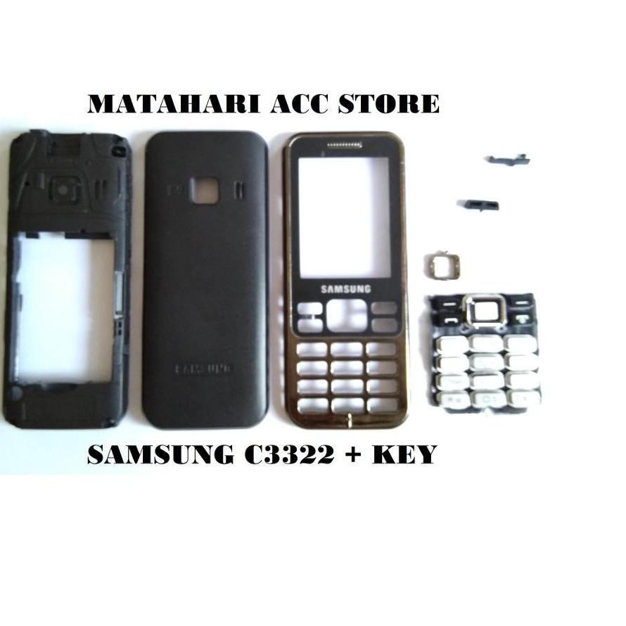 AKSESSORIS TERMURAH TERKINI // ⁂kkbღ pqd-04 CASING SAMSUNG C3322 + KEY HOUSING FULLSET ORIGINAL ##