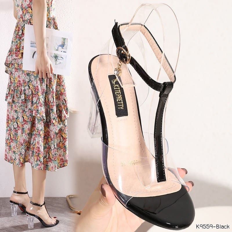 DIATA Sandal Heels Hak Kaca kiterplay kekinian kondangan gaya korean style 7cm tali gelang