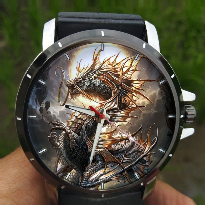 Jam Tangan Pria Gambar Naga 001