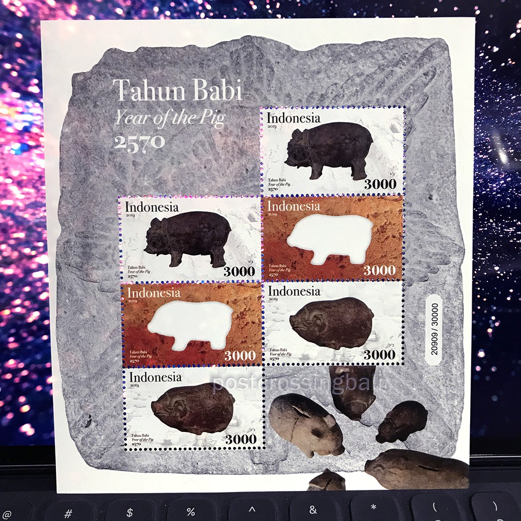 

Prangko Shio Tahun Babi 2019 Year of The Pig Boar Mini Sheet MiniSheet MS Perangko Murah Filateli