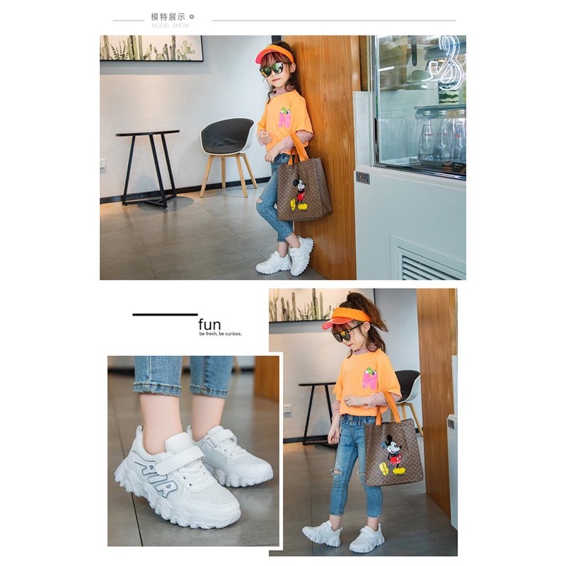 1001 Sepatu Sneakers Fashion Korea Anak AIA Full Color Sepatu Anak Perempuan Laki laki Cewek Cowo