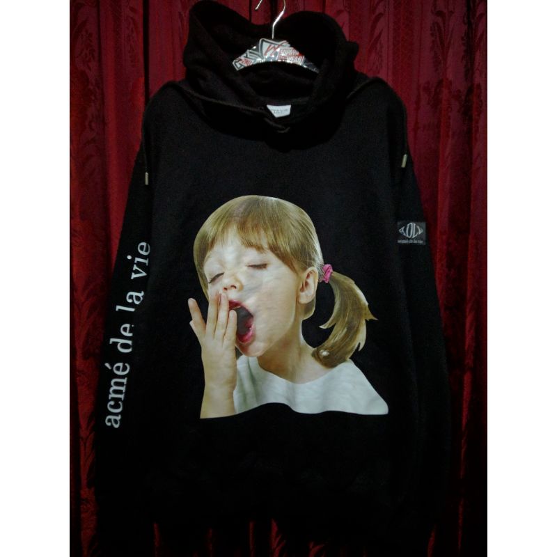 ADLV Baby Face Hoodie Black Yawn acme de la vie preloved Oversize hoodie hitam black CN kaos