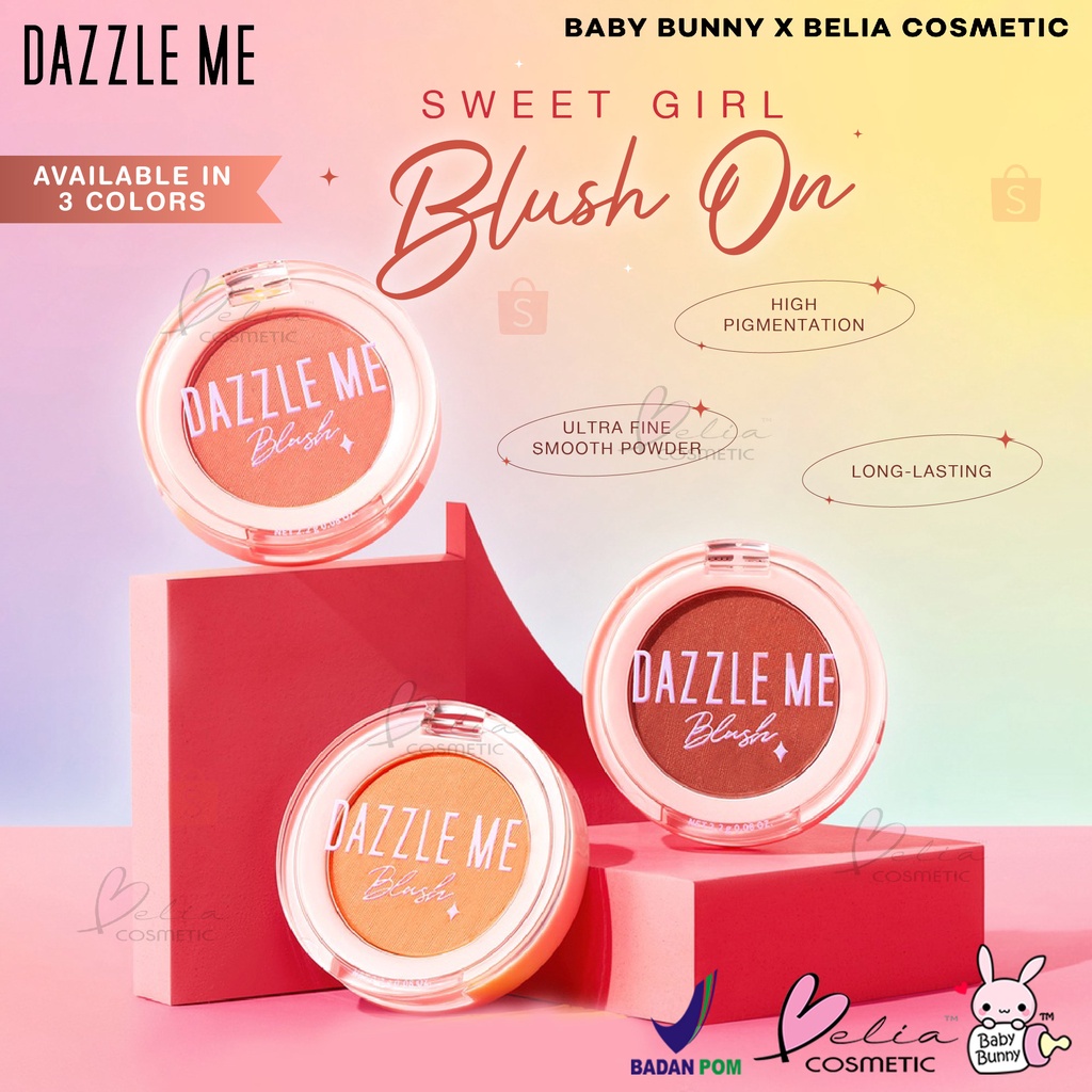 ❤ BELIA ❤ DAZZLE ME Sweet Girl Blush On | Long Lasting High Pigmented Powder Blush On | BPOM