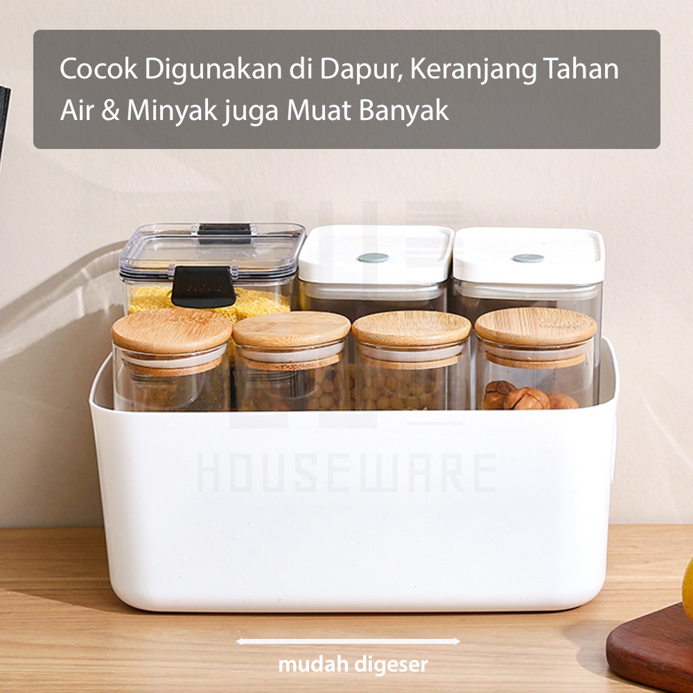 HUGO Keranjang Plastik Serbaguna Tempat Penyimpanan Multifungsi Kotak Penyimpanan Makanan Kosmetik Barang Storage Box Organizer