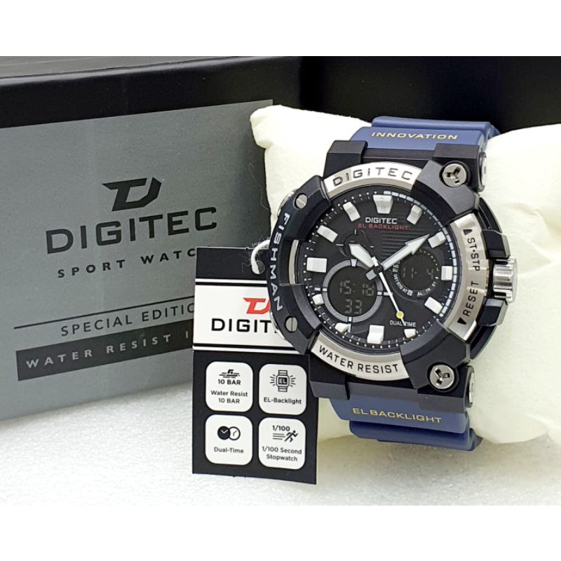 Jam Tangan Pria Digitec Original DA-2150T New Arrival Dual Time Tahan Air Gratis Ongkir COD