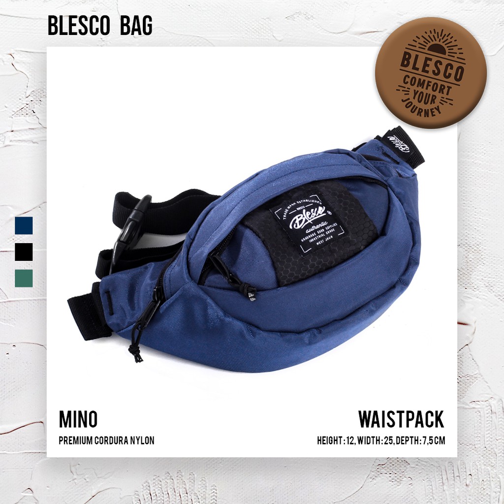 Tas Pinggang Pria Warna Navy - Blesco Mino Waist Bag Mini Simple Untuk Hangout