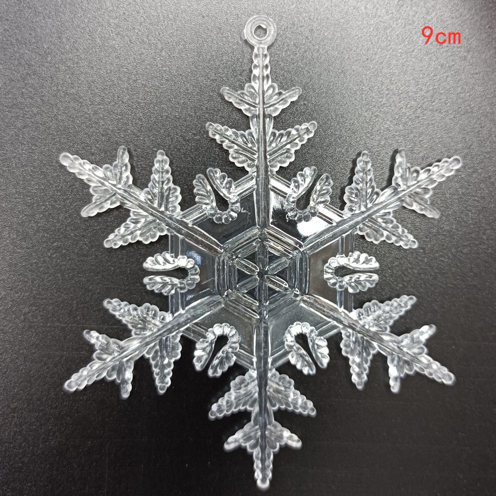 Ornamen Liontin Desain Snowflake Model Transparan Untuk Dekorasi Pohon Natal