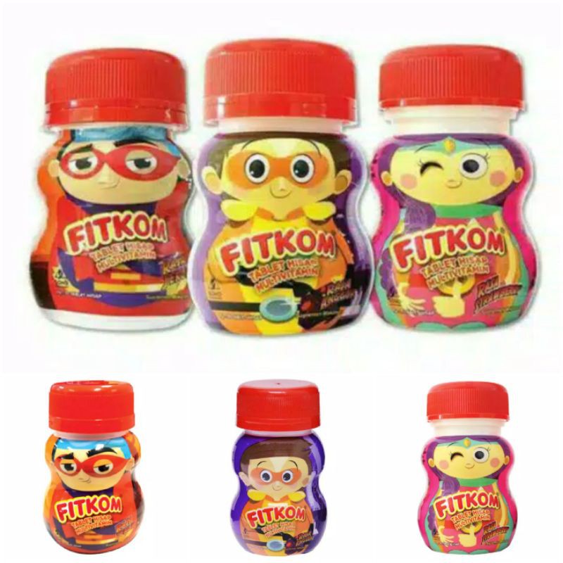 Fitkom Tablet Hisap / Vitamin Anak / Penambah Nafsu Makan / Suplemen / Fitkom 3 Rasa Isi 21 Tablet
