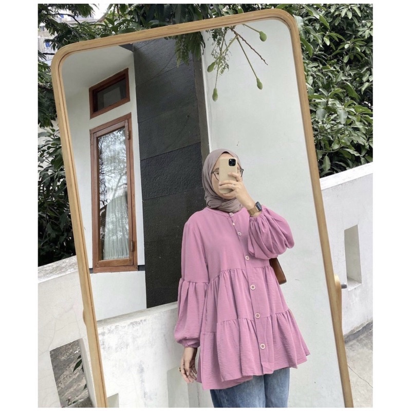 1KG MUAT 5PCS | CANDA TUNIK AIRFLOW CRINCLE PREMIUM HIGH QUALITY HITS OOTD SELEBGRAM FASHION GROSIR MURAH WANITA