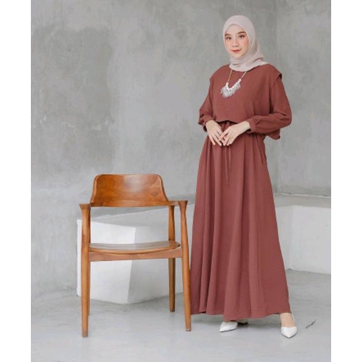 Andin Dress by Idizstuff / Dress Ria Ricis / GAmis Cringkle / Cringkle Airflow Premium / Gamis Rompi