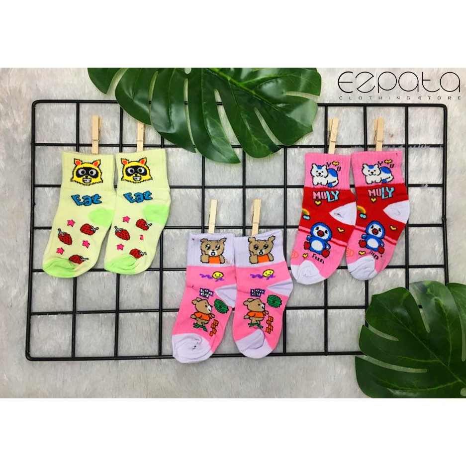 Kaos kaki Bayi umur 6 - 12 Bulan Termurah  Moif Unik Bahan Katun Tidak Panas