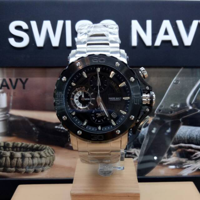 Jam tangan pria SWISS NAVY Chronograph CH-8932 original