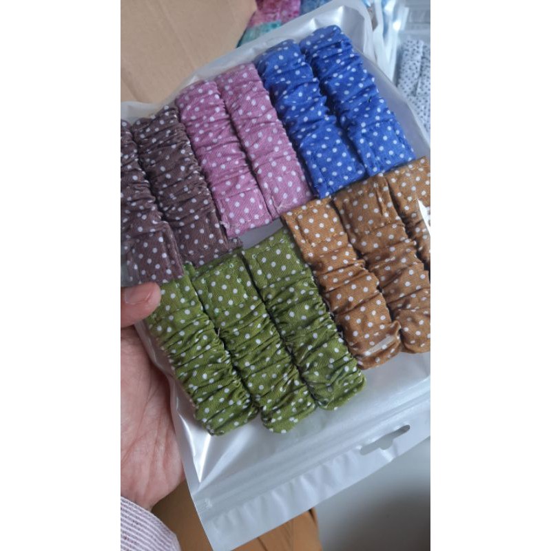 Konektor Masker Perekat  Polkadot/ Tali masker Headloop / penyambung masker